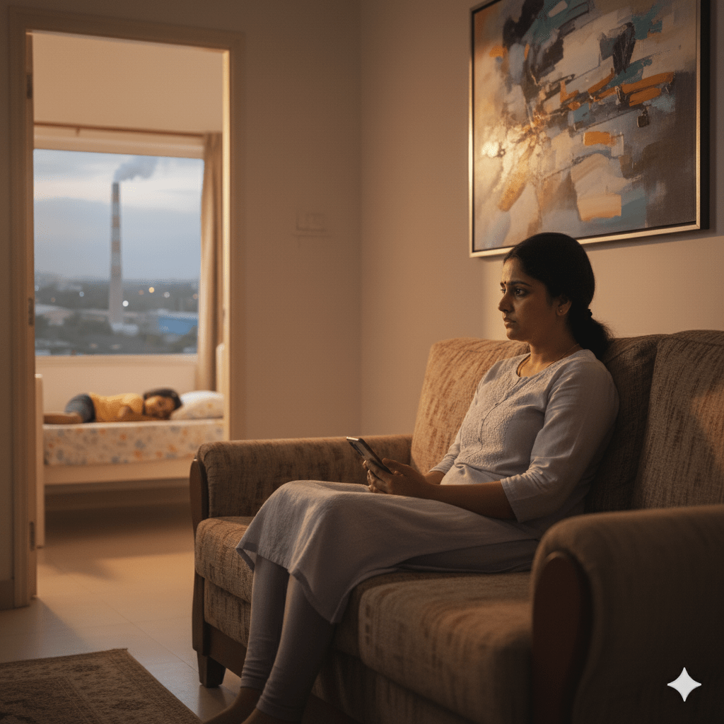 A mother thinking about her child's future