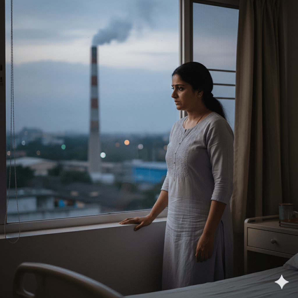 A woman worried about her life