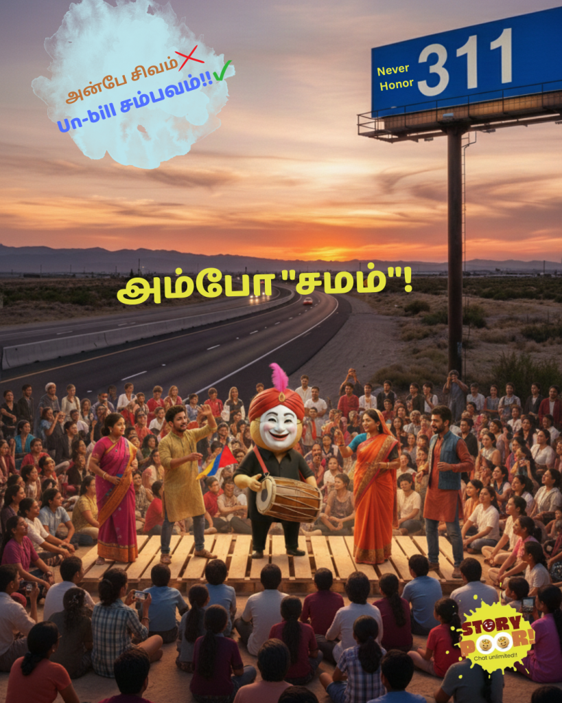 SSTA protest cartoon in Tamilnadu