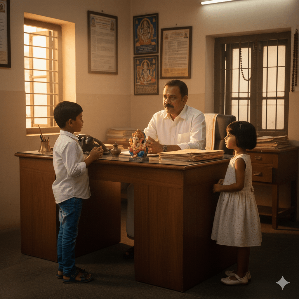 children asking question to temple officer