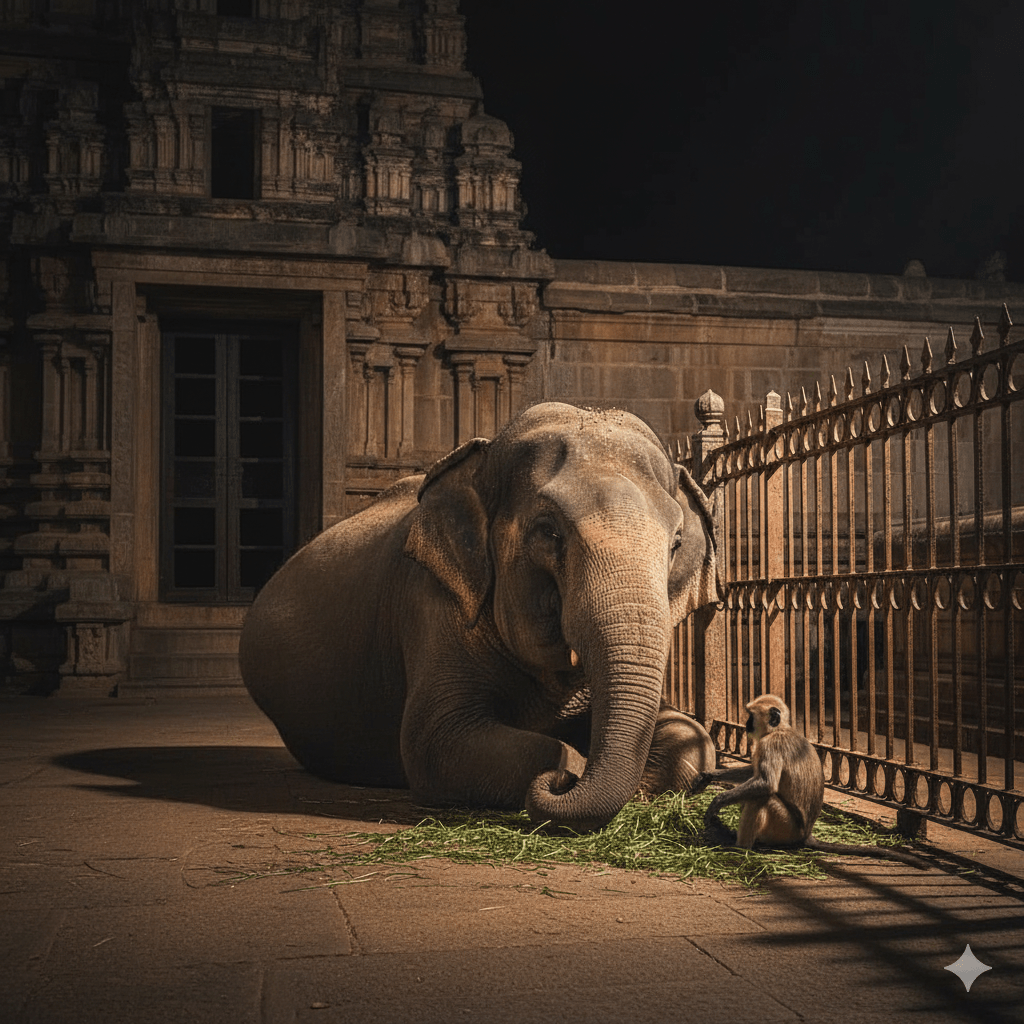 An elephant at temple