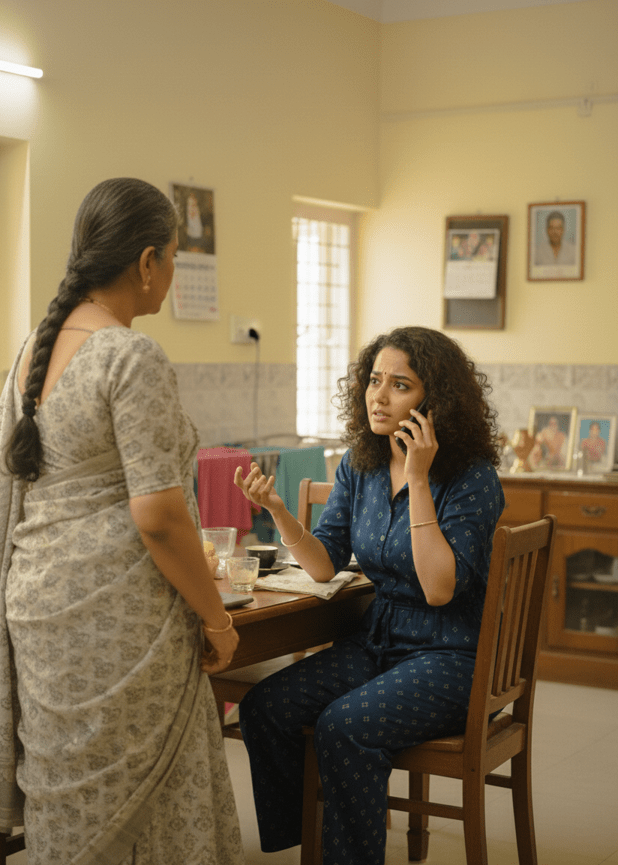 A girl on mobile call