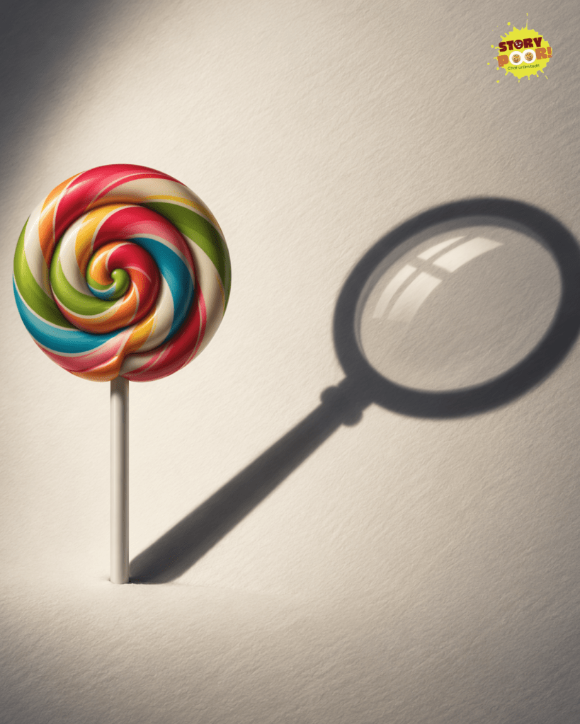 A lollipop shadow looks like a magnifying glass
