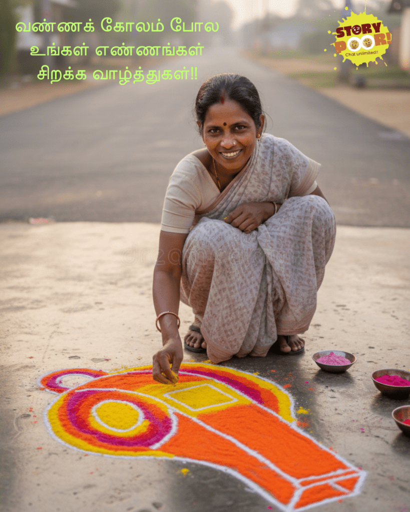 A rangoli campaign by TVK