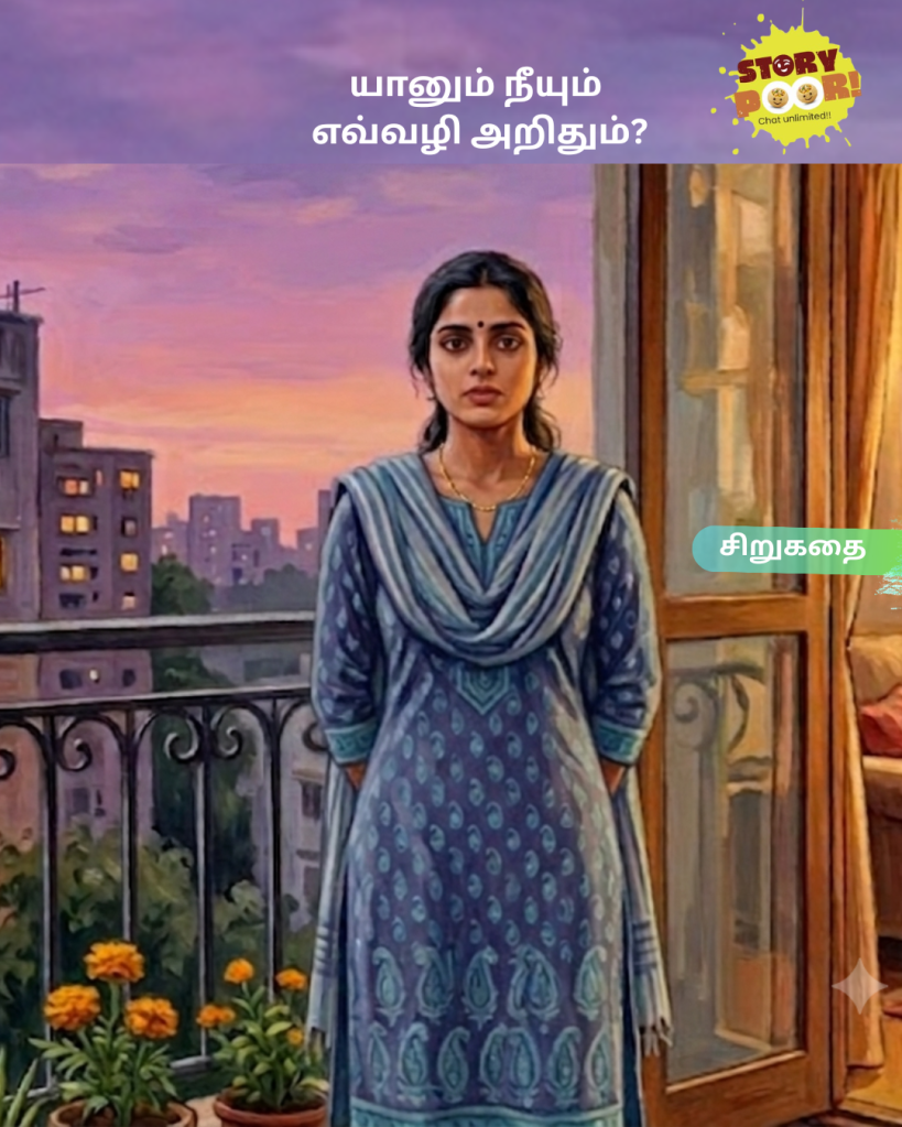 A tamil girl standing in balcony